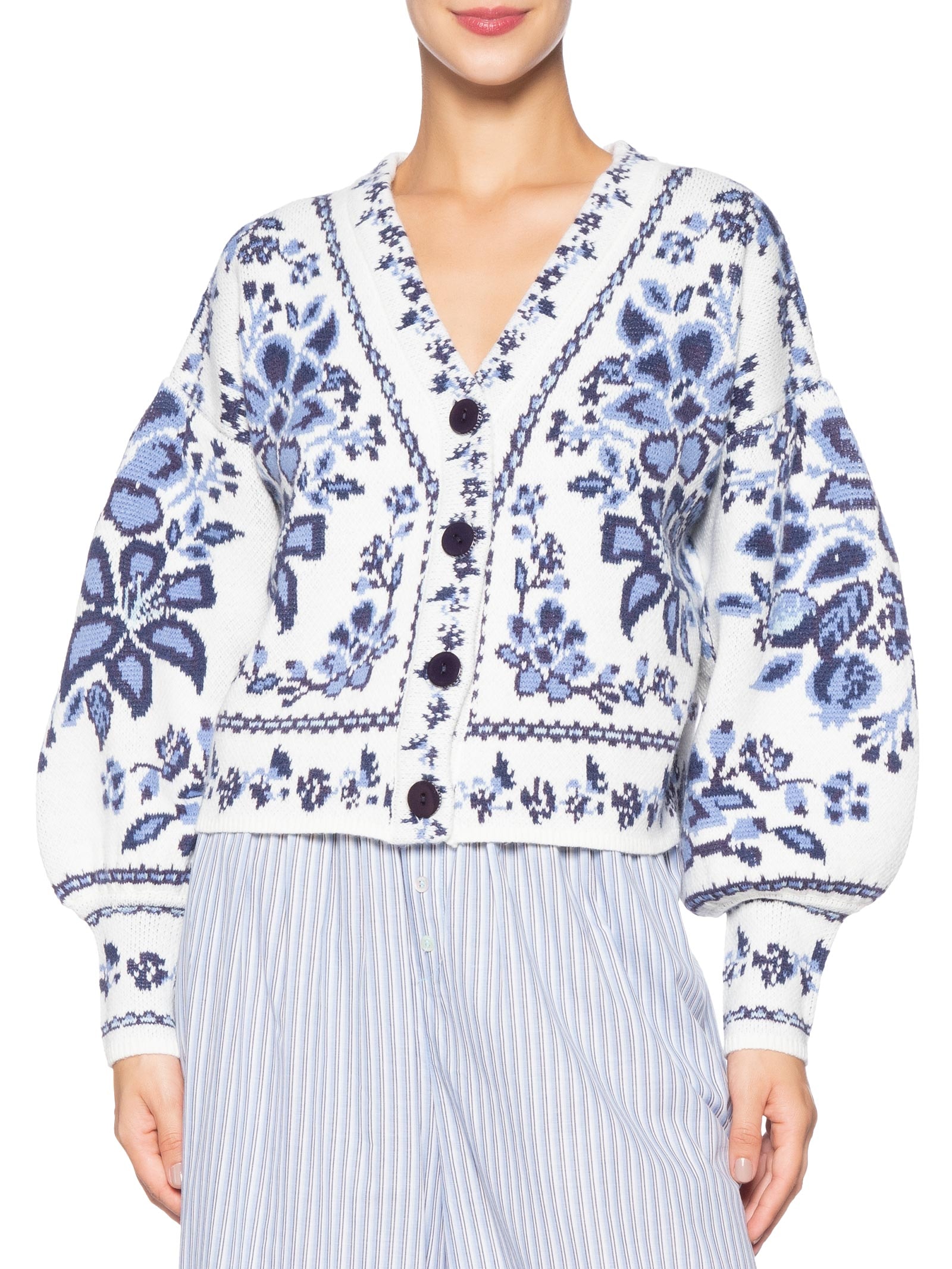 Cardigan Feminino Tricot Porcelana Branco Farm