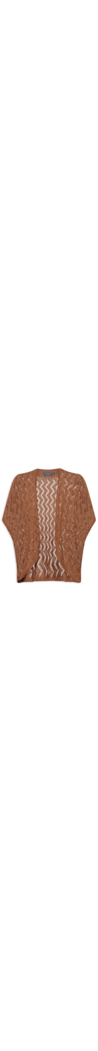 Cardigan Feminino Tricot Rendado - Marrom