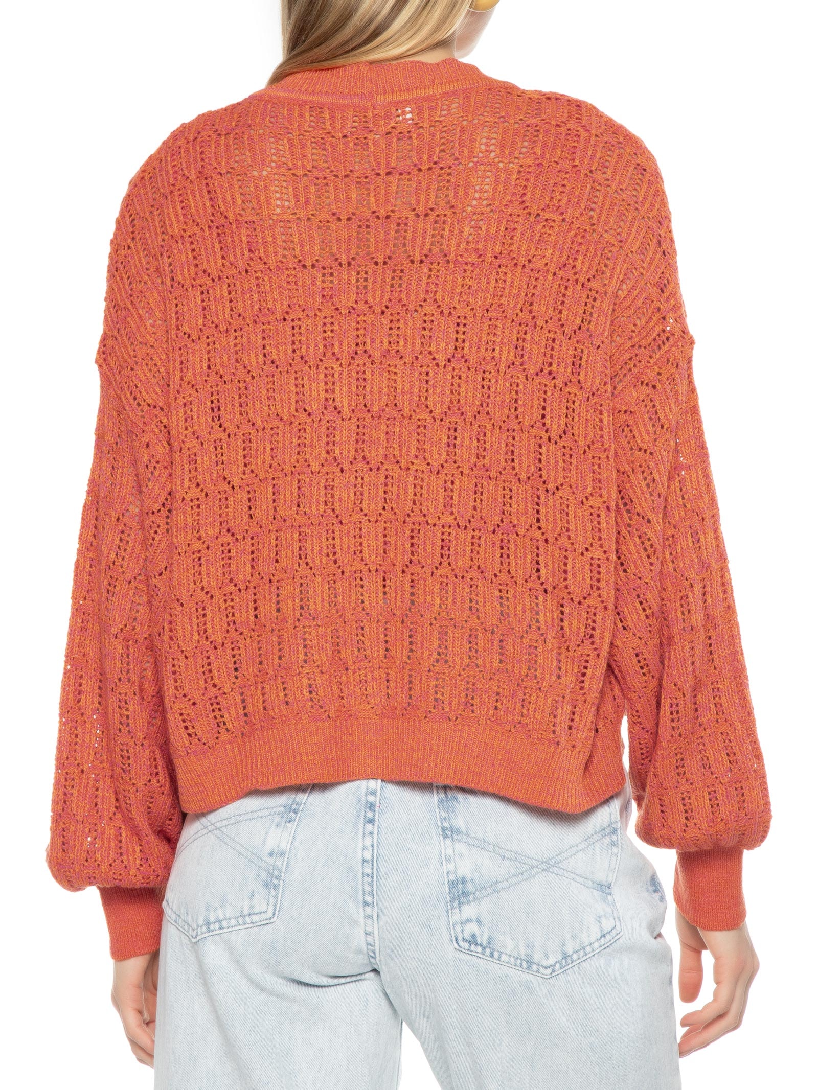 Cardigan Feminino Tricot Sunset - Laranja - Shoulder