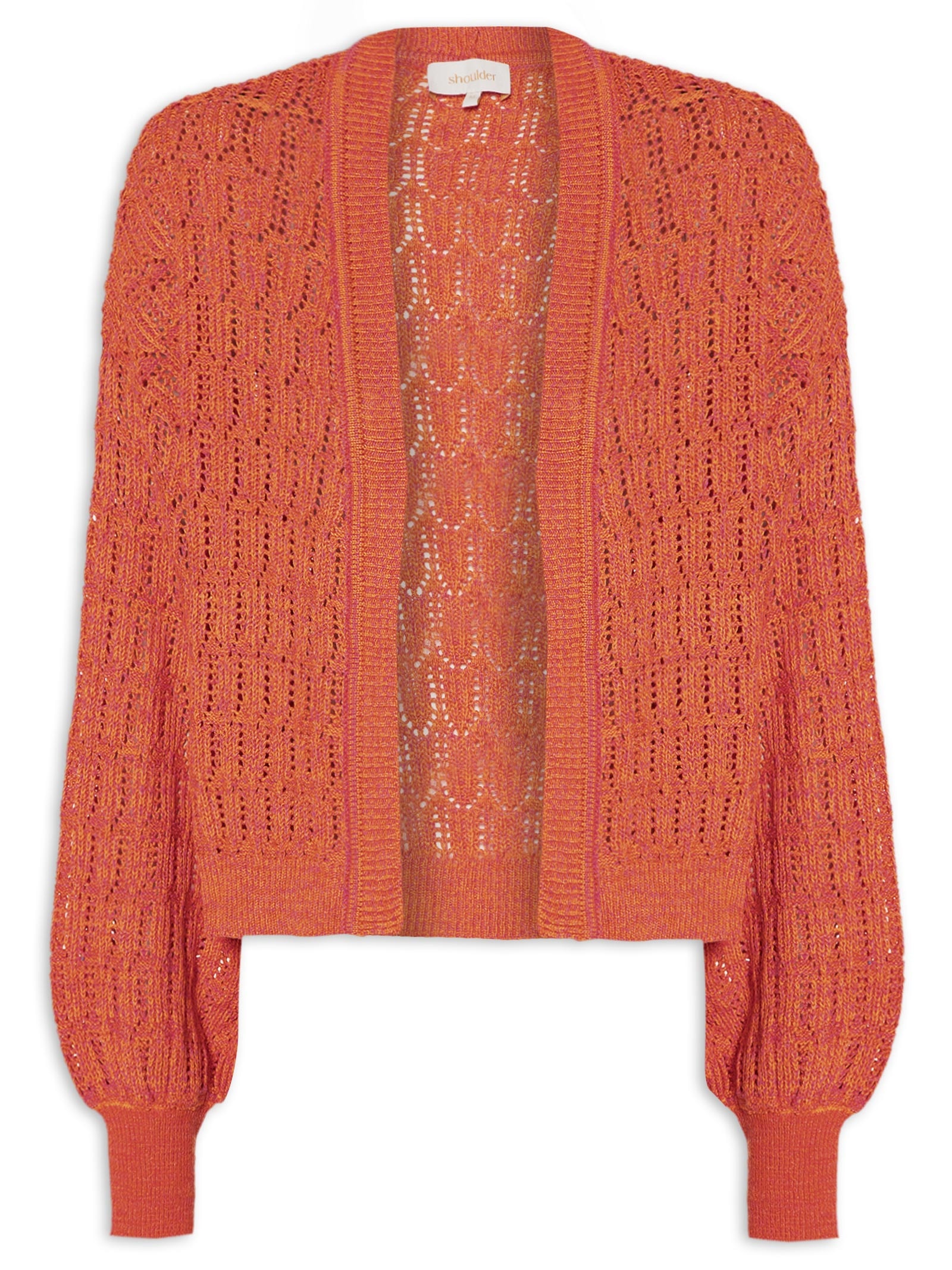 Cardigan Feminino Tricot Sunset - Laranja - Shoulder