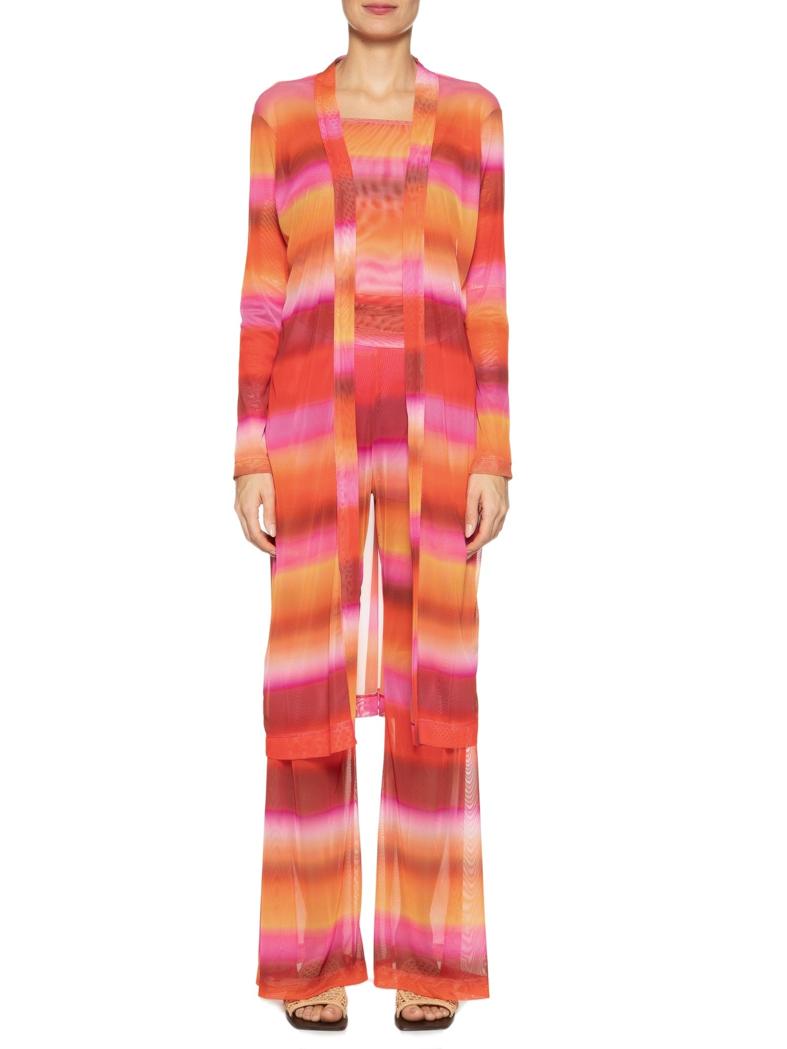 Cardigan Feminino Tule Estampa Tarde Rosa  Dress To