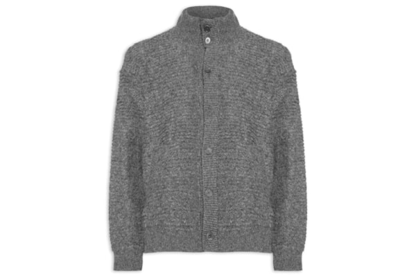 Cardigan Masculino Furry Gola Alta Mescla - Cinza