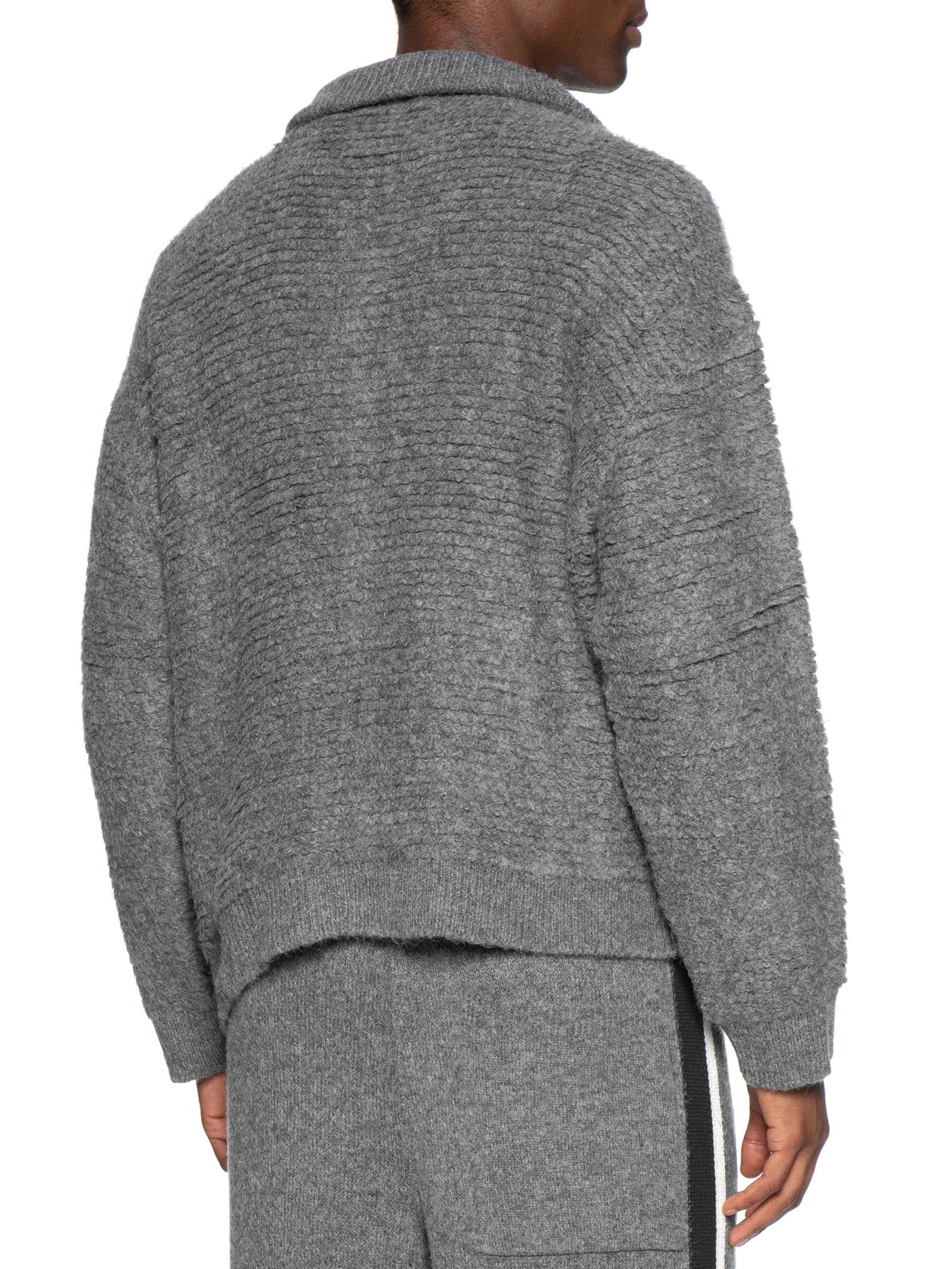 Cardigan Masculino Furry Gola Alta Mescla Cinza Osklen
