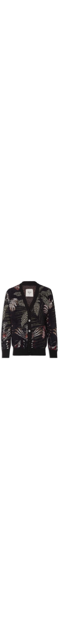 Cardigan Masculino Jacquard Botanique - Preto