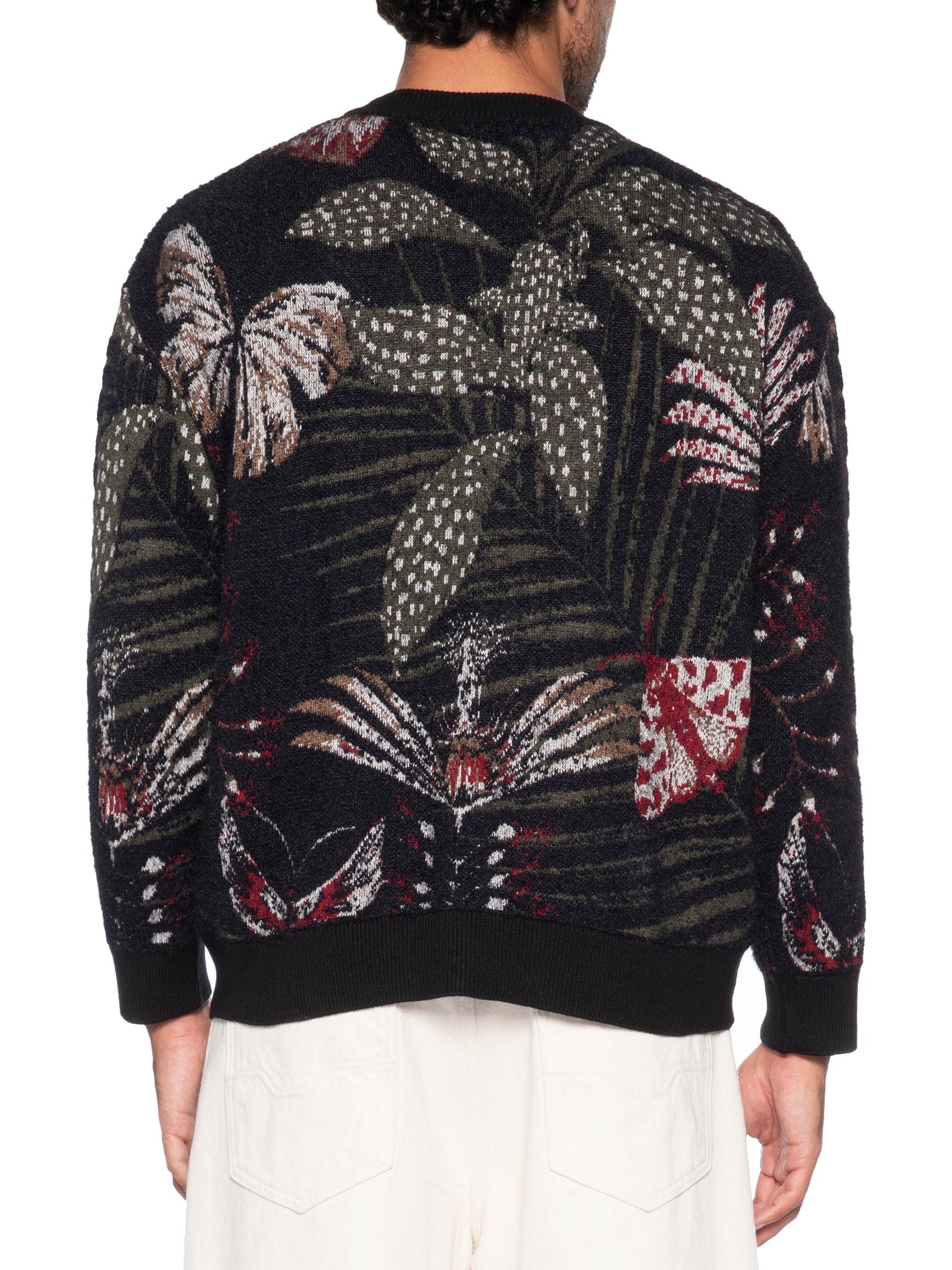 Cardigan Masculino Jacquard Botanique Preto Osklen