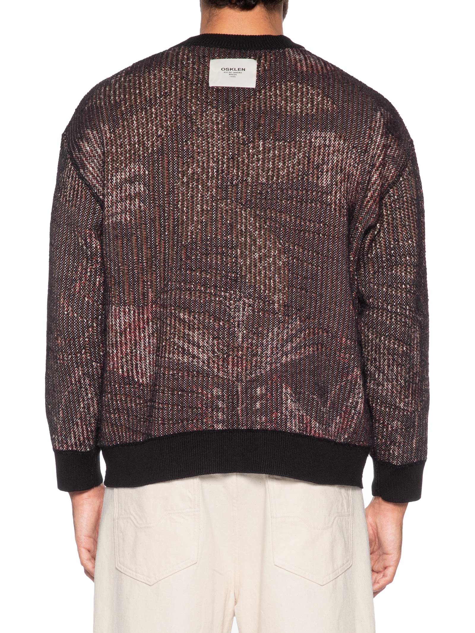 Cardigan Masculino Jacquard Botanique Preto Osklen