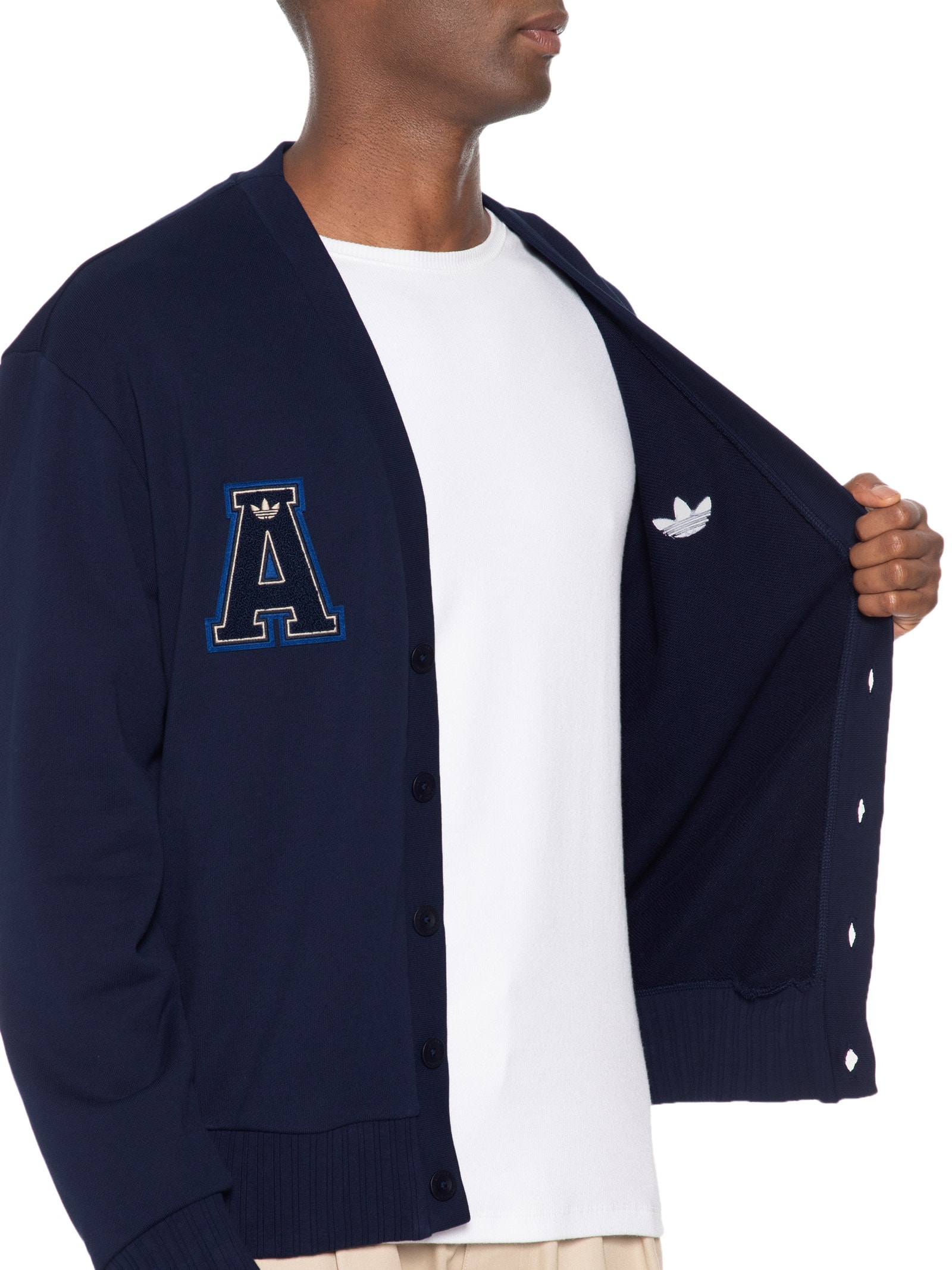 Cardigan Masculino Varsity Azul Adidas Originals