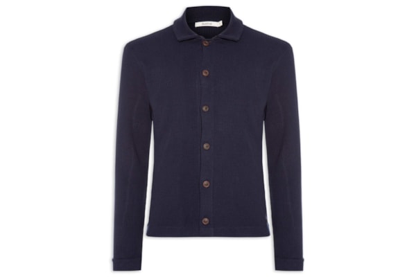 Cardigan Shirt Masculino Tricot Andorra - Azul
