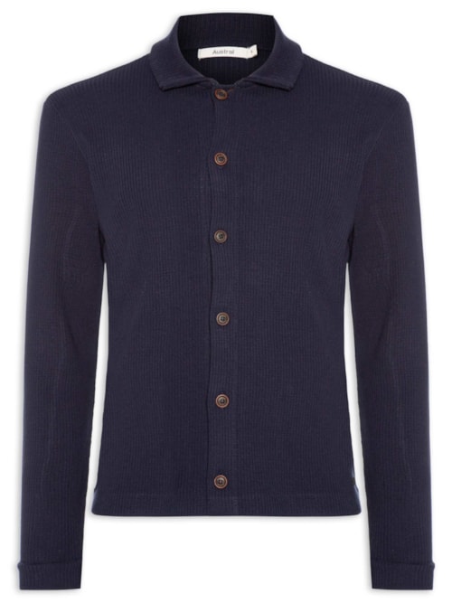 Cardigan Shirt Masculino Tricot Andorra – Azul