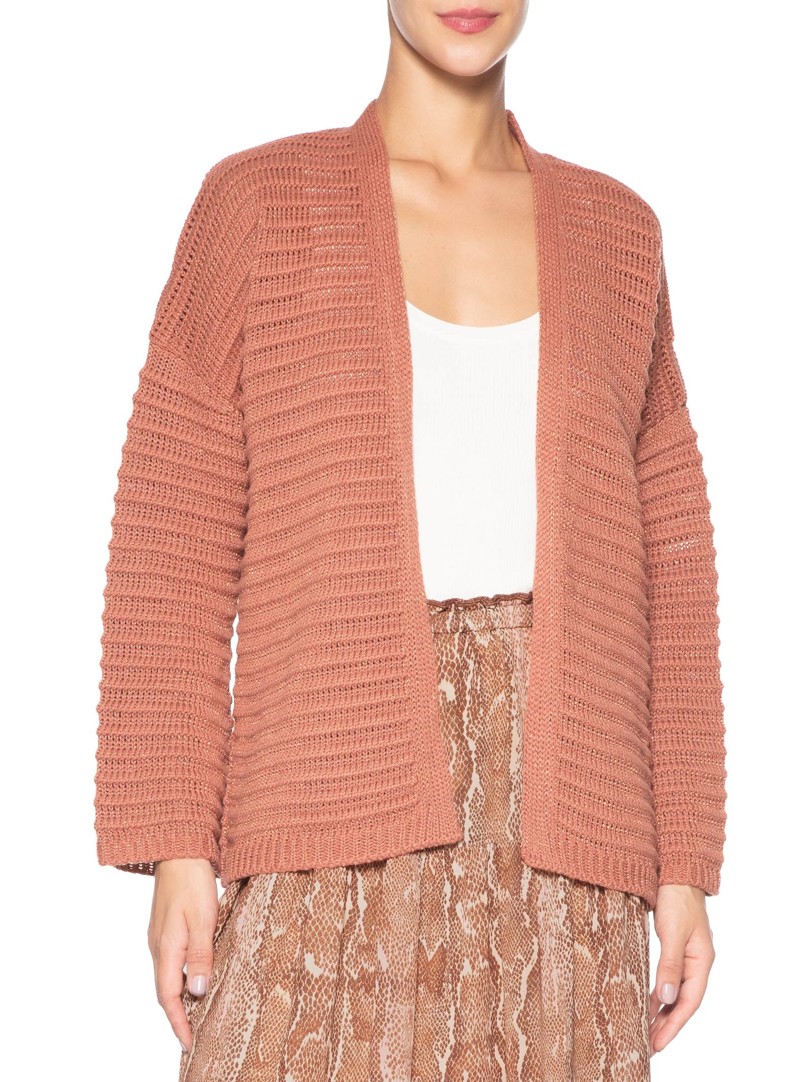 Cardigan Tricot Feminino Amplo Rosa Maria Filó