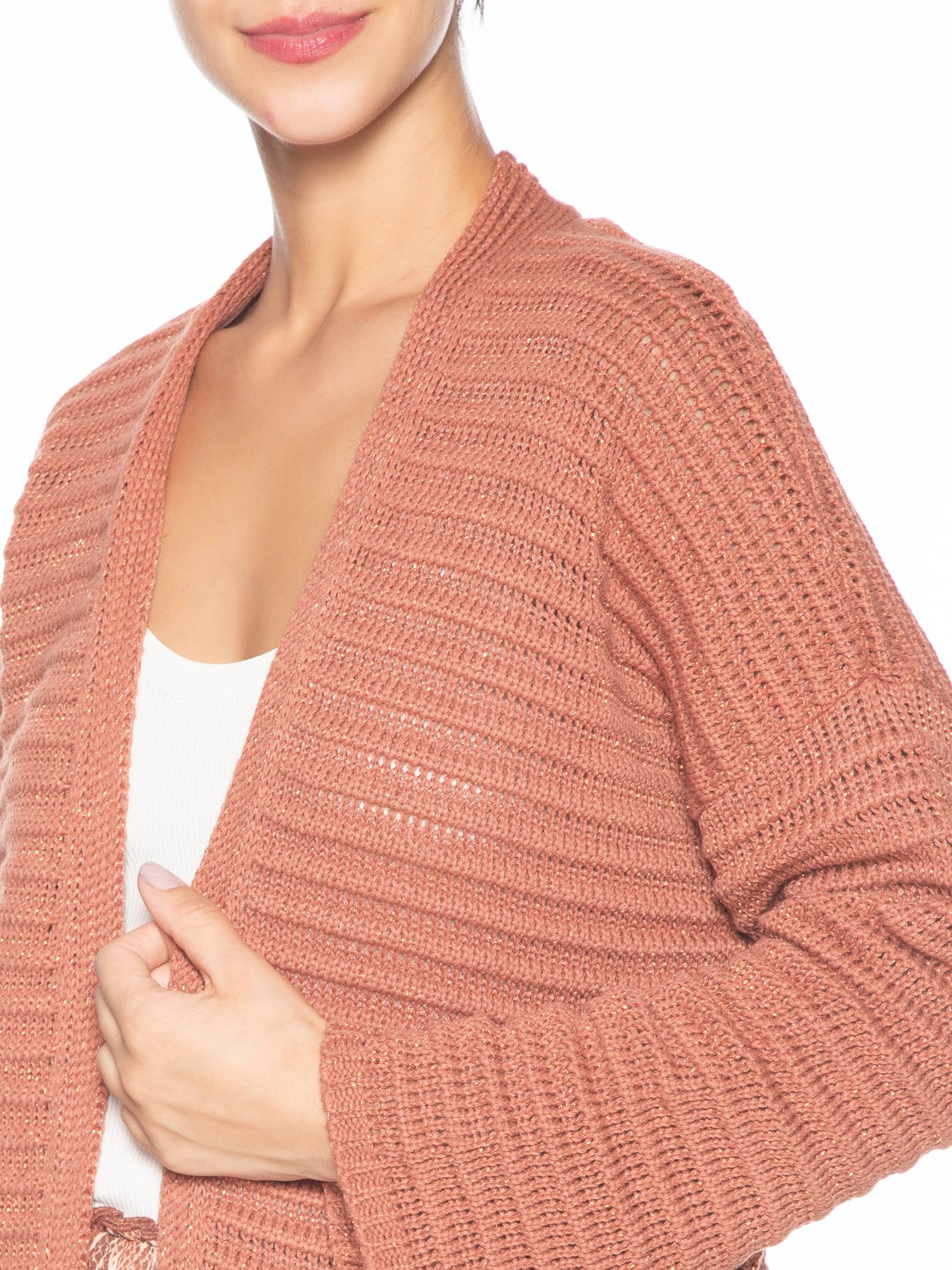 Cardigan Tricot Feminino Amplo Rosa Maria Filó