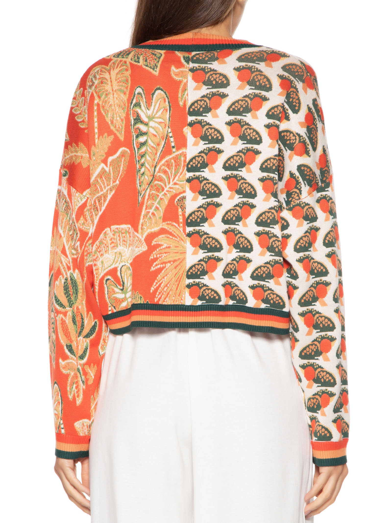 Cardigan Tricot Meio A Meio Sapoa - Laranja - Farm