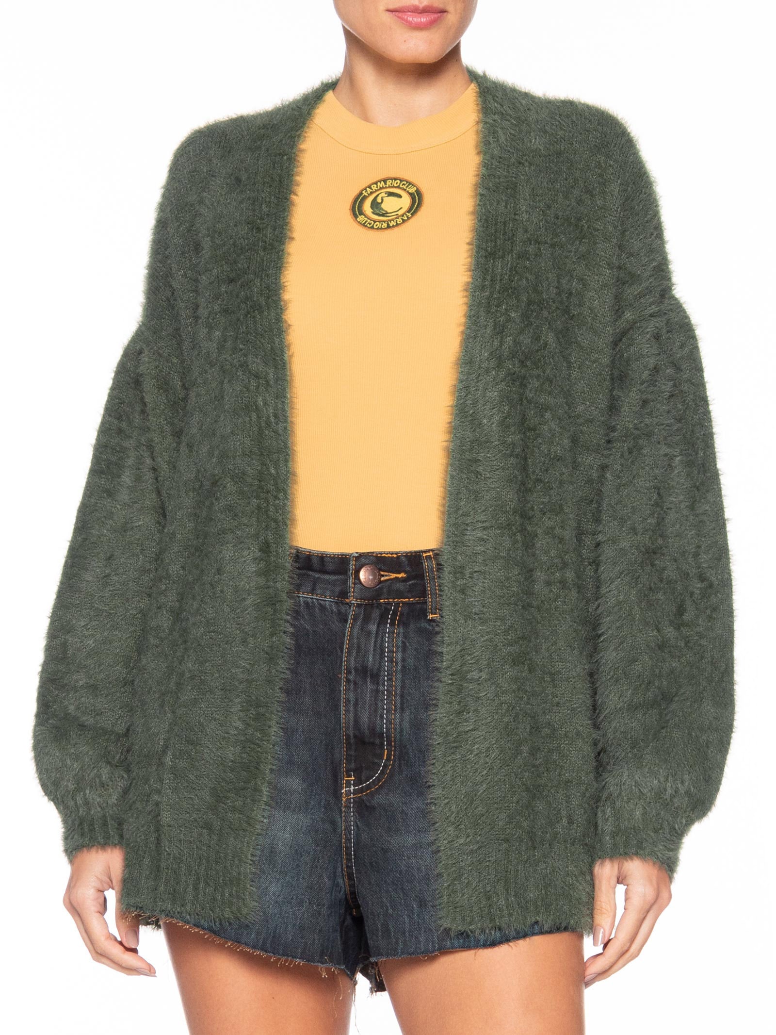 Cardigan Tricot Pelinho Feminino – Verde Farm