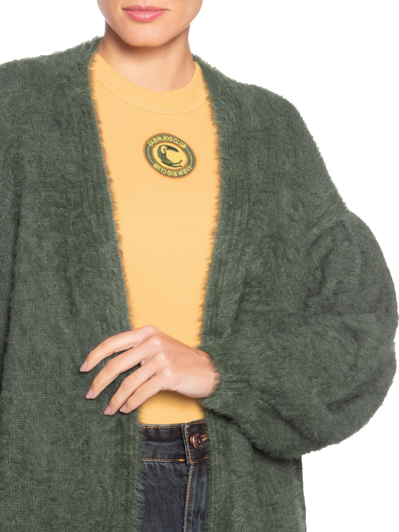 Cardigan Tricot Pelinho Feminino – Verde Farm