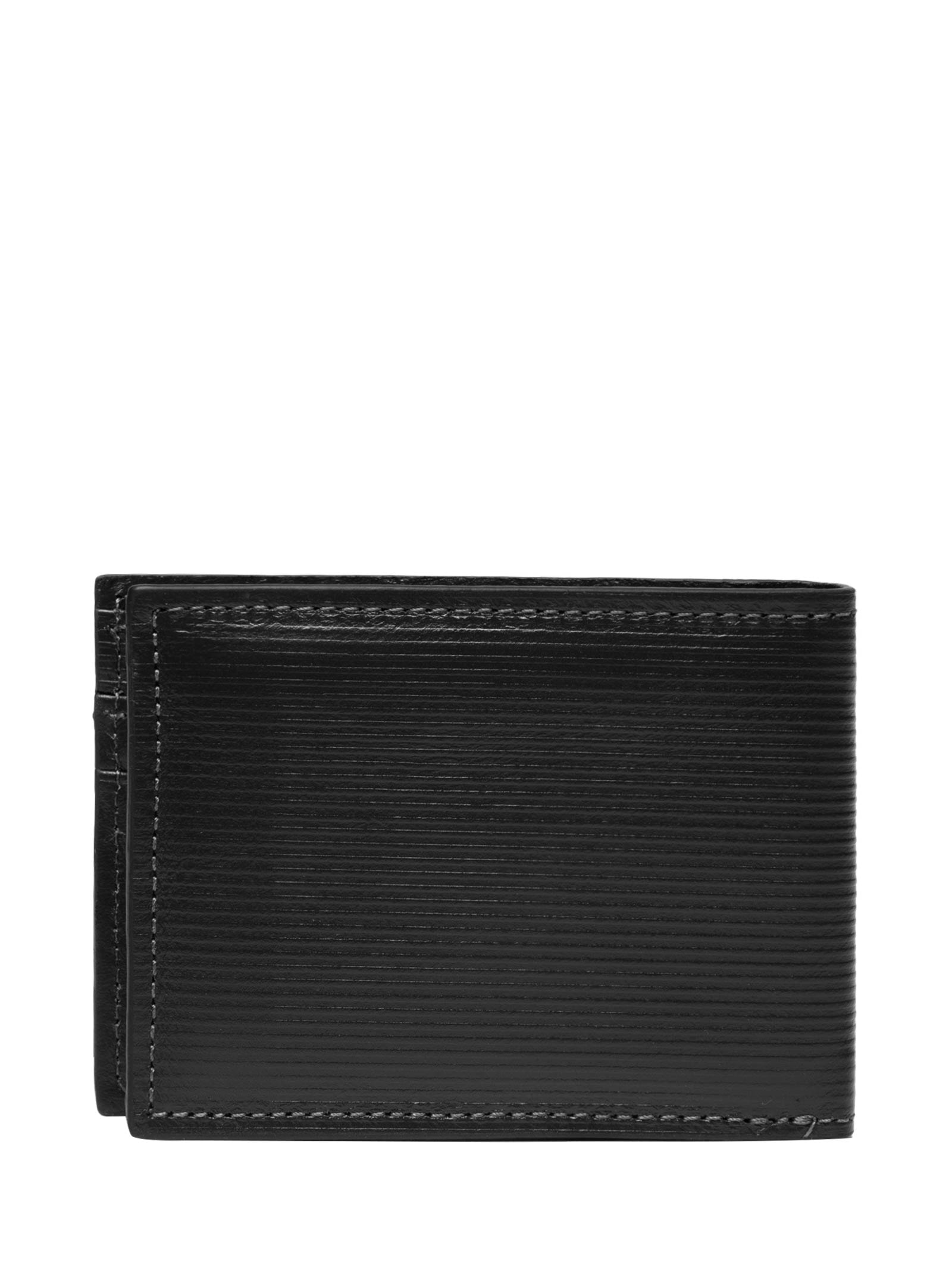 Carteira Masculina com Textura em Couro Preto '2 Essential