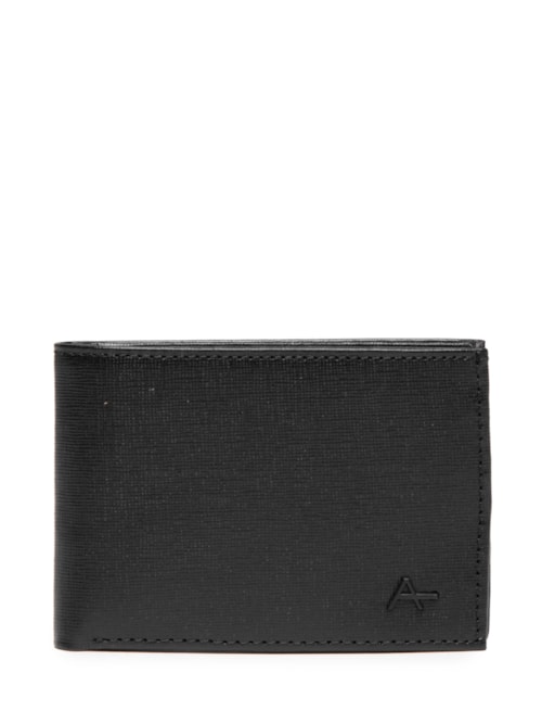 Carteira Masculina Em Couro Saffiano - Preto