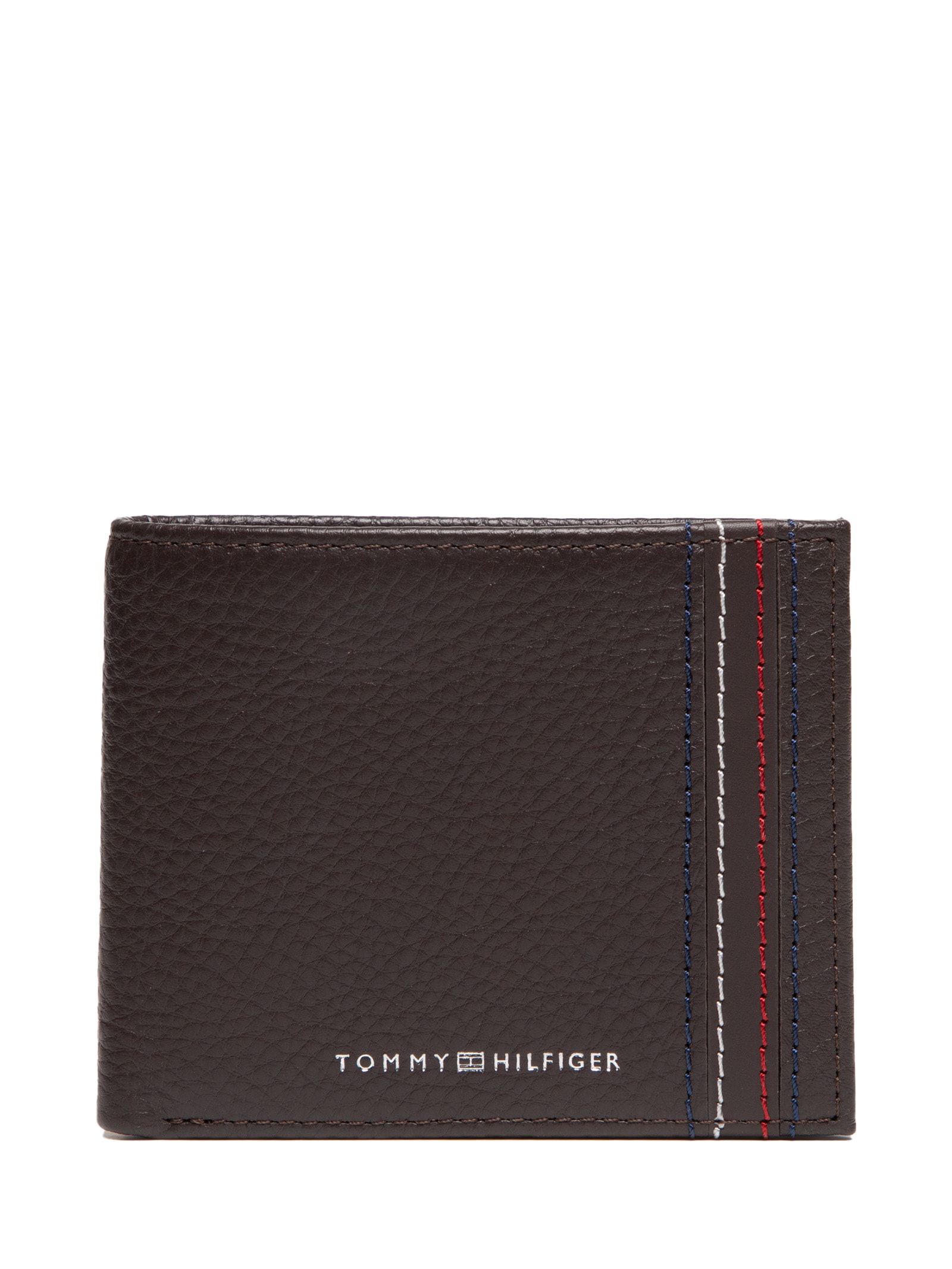Carteira Masculina TH Central Mini Em Couro Marrom Tommy Hilfiger