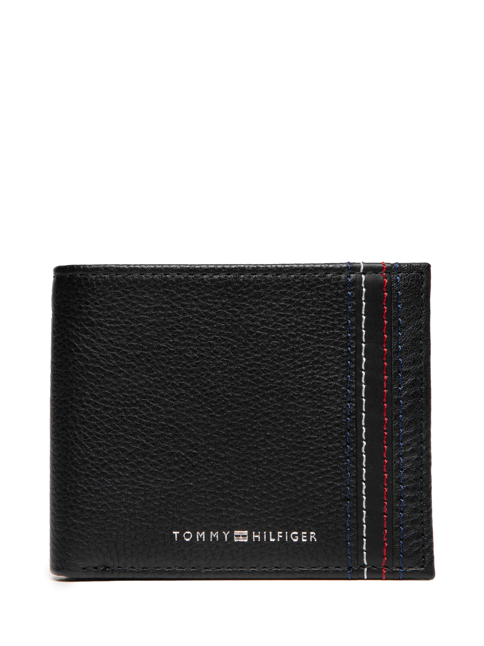 Carteira Masculina TH Central Mini Em Couro Preto Tommy Hilfiger