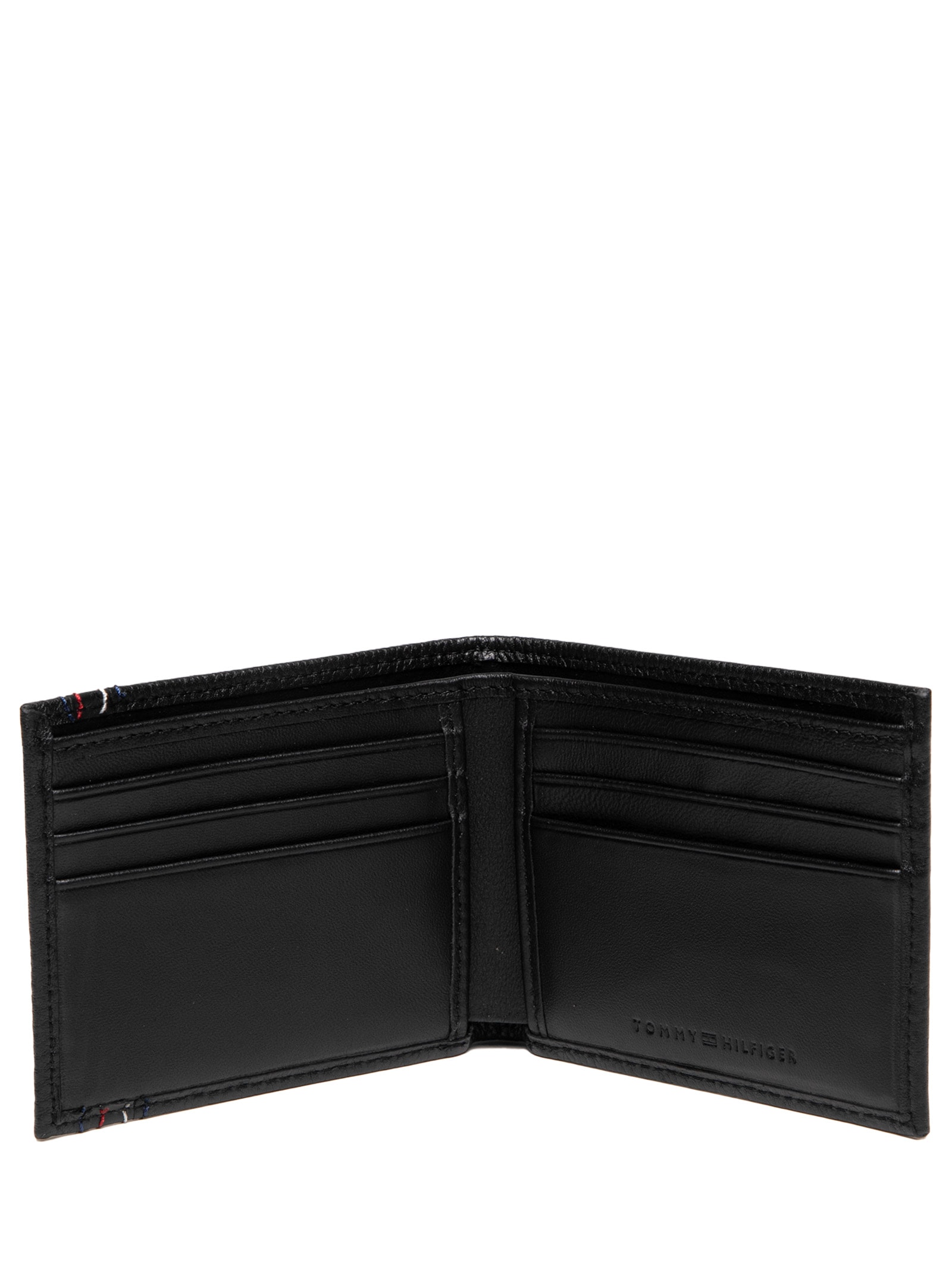 Carteira Masculina TH Central Mini Em Couro Preto Tommy Hilfiger