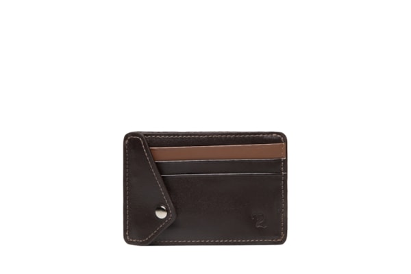 Carteira Porta Cartão Masculina em Couro  - Marrom