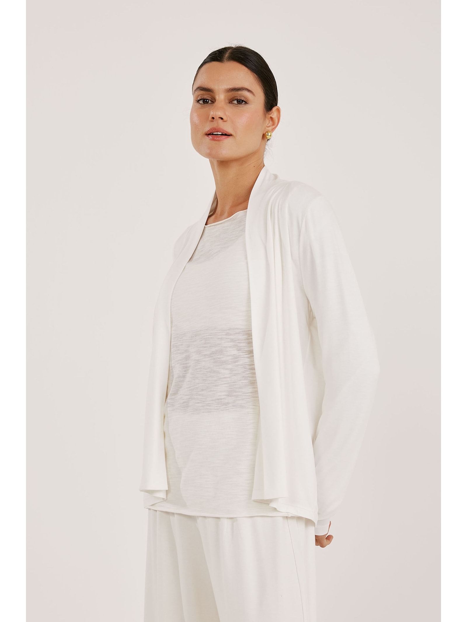Casaco Cardigan Off White Beth Yogini
