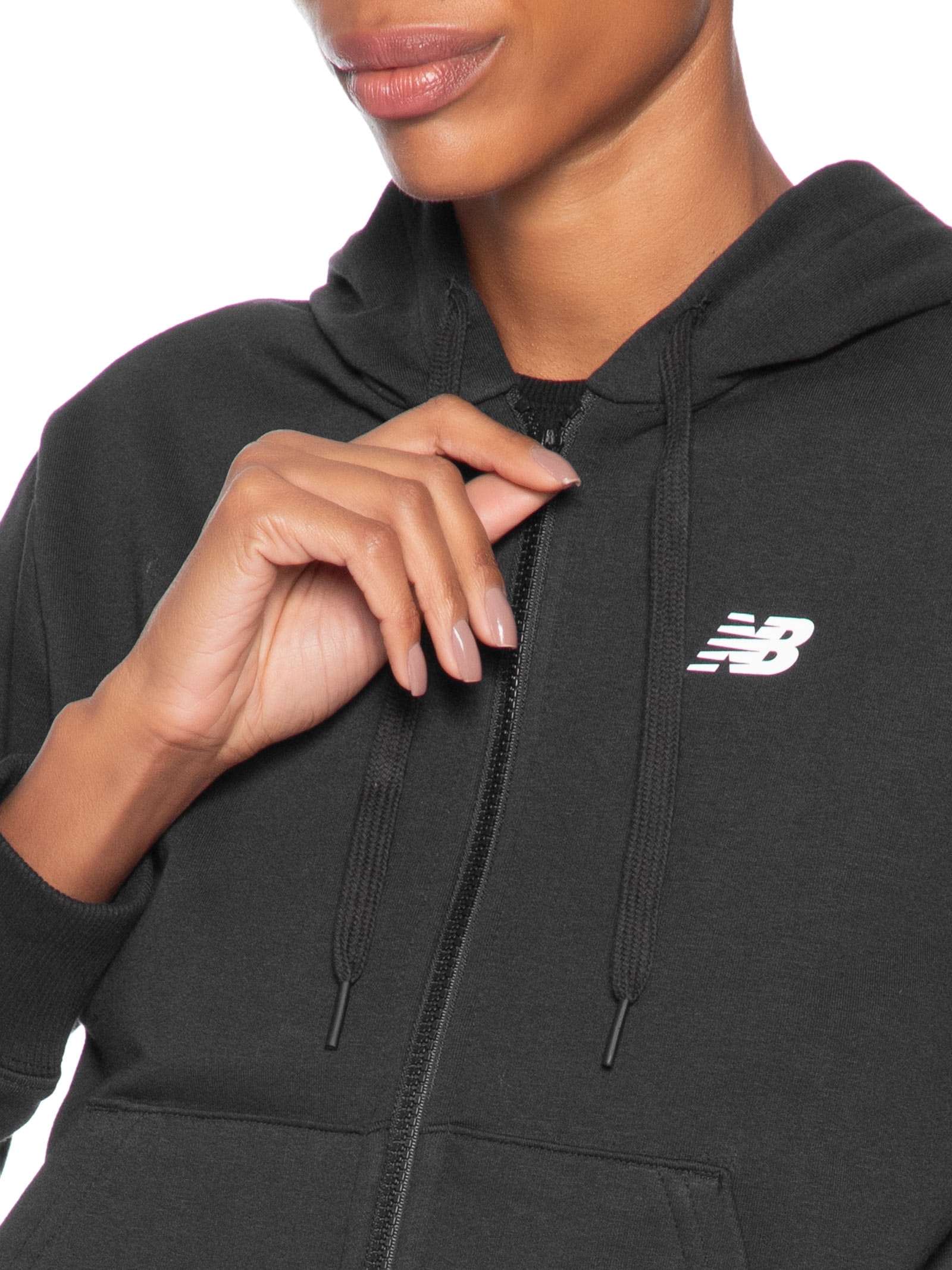Casaco Com Capuz Feminino Sport Essentials Full Zip Preto New Balance