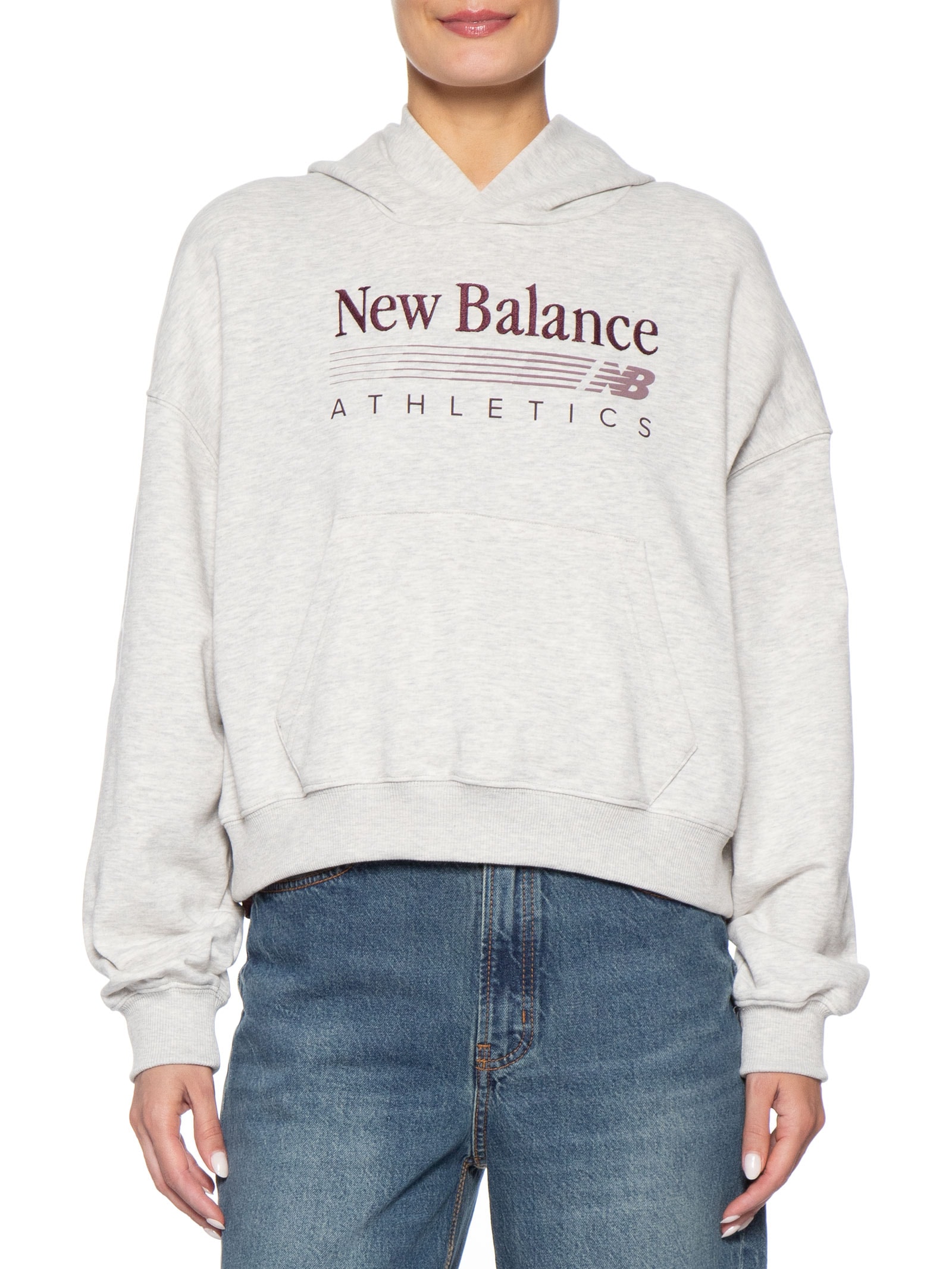 Casaco Com Capuz Feminino Trackside CInza New Balance
