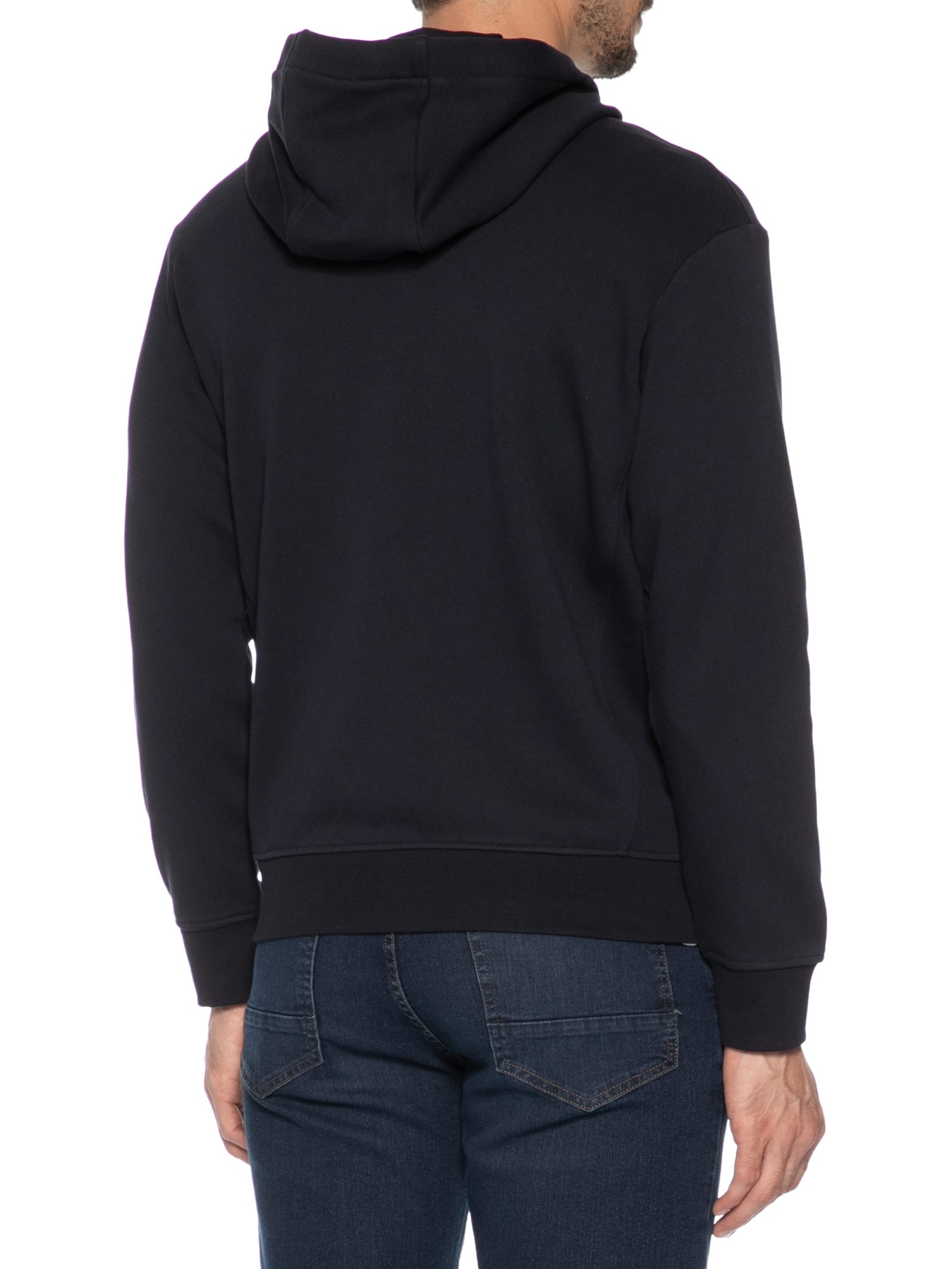 Casaco De Moletom Masculino Com Capuz Logo Azul Armani Exchange
