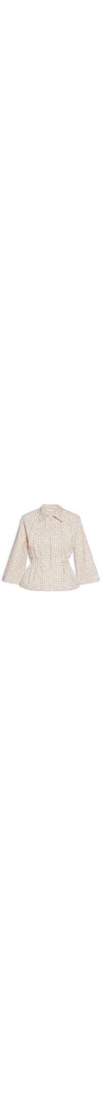 Casaco Feminina Acinturado Com Ombro Deslocados - Off White