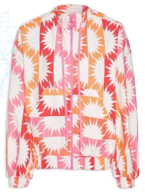 Casaco Feminina Moletom Estampa Solar – Rosa