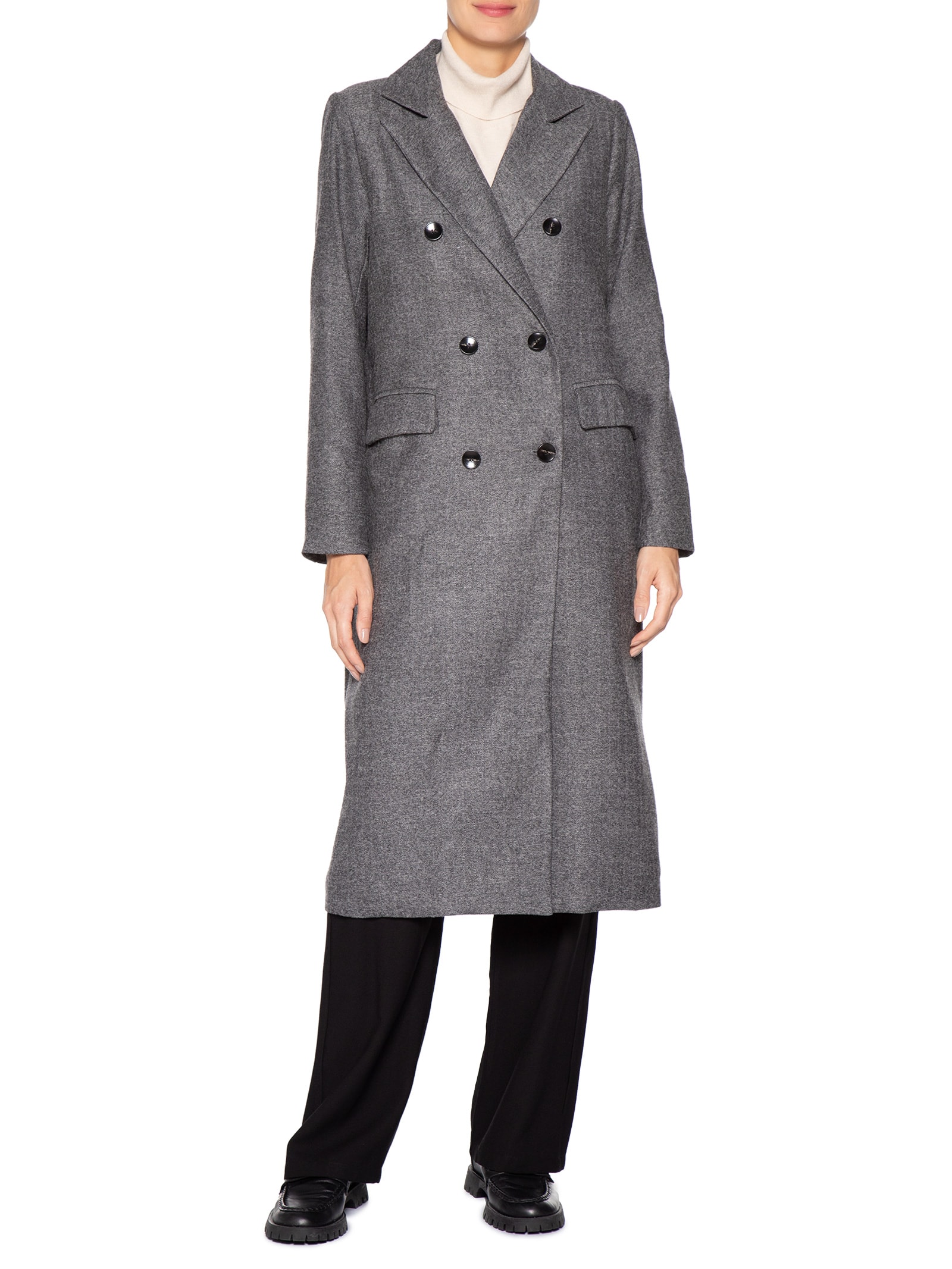 Casaco Feminino Alongado Cinza Basiq