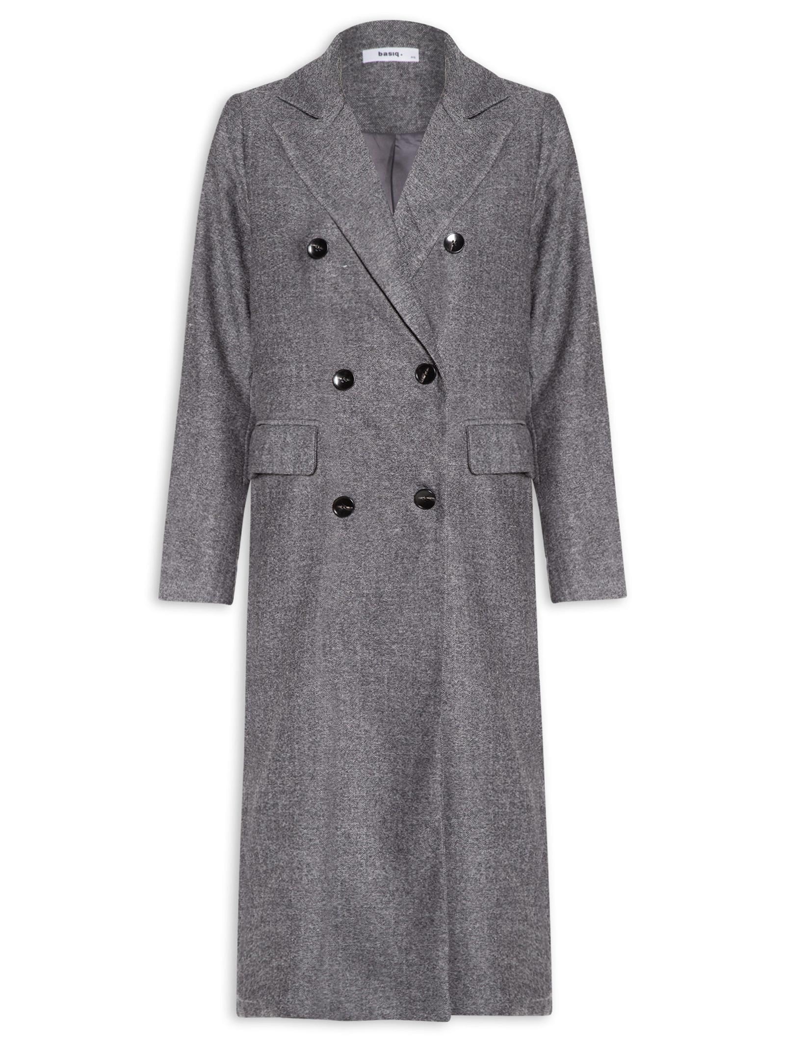 Casaco Feminino Alongado Cinza Basiq