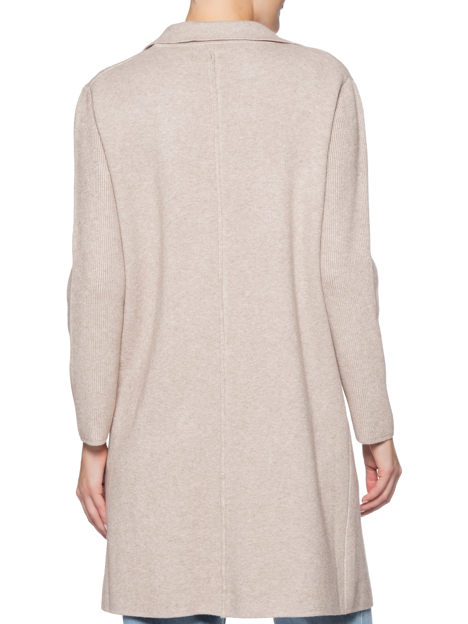 Casaco Feminino Alongado Com Bolsos Bege Basiq