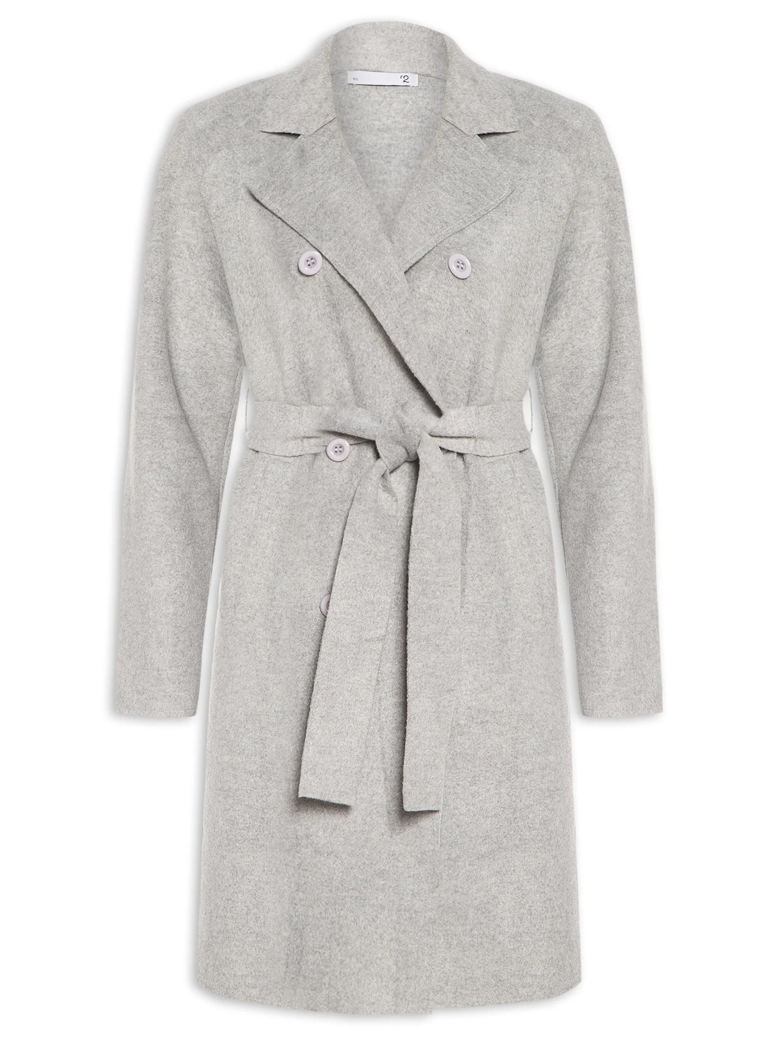 Casaco Feminino Alongado Com Bolsos Frontais Cinza '2Essential