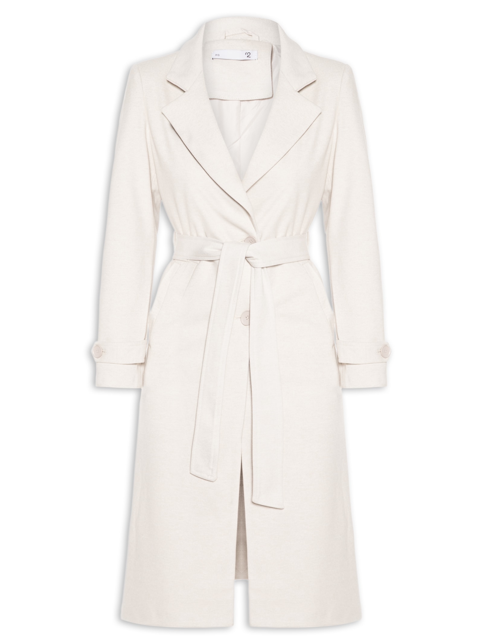 Casaco Feminino Alongado Com Cinto Off White '2Essential
