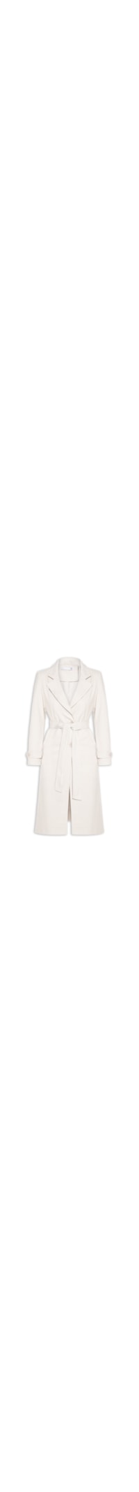 Casaco Feminino Alongado Com Cinto - Off White