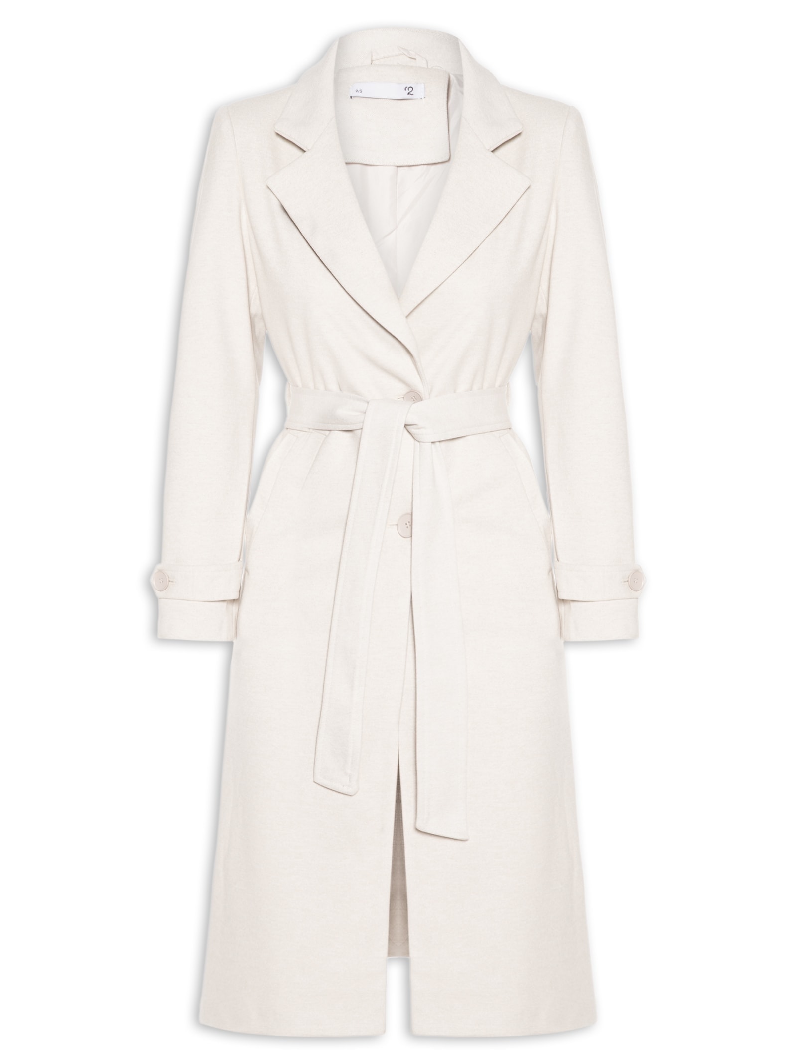 Casaco Feminino Alongado Com Cinto Off White '2Essential