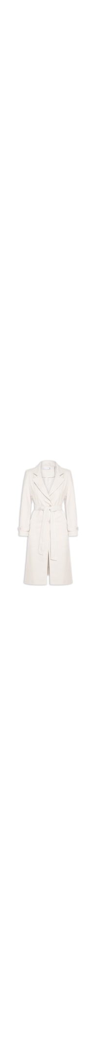 Casaco Feminino Alongado Com Cinto - Off White