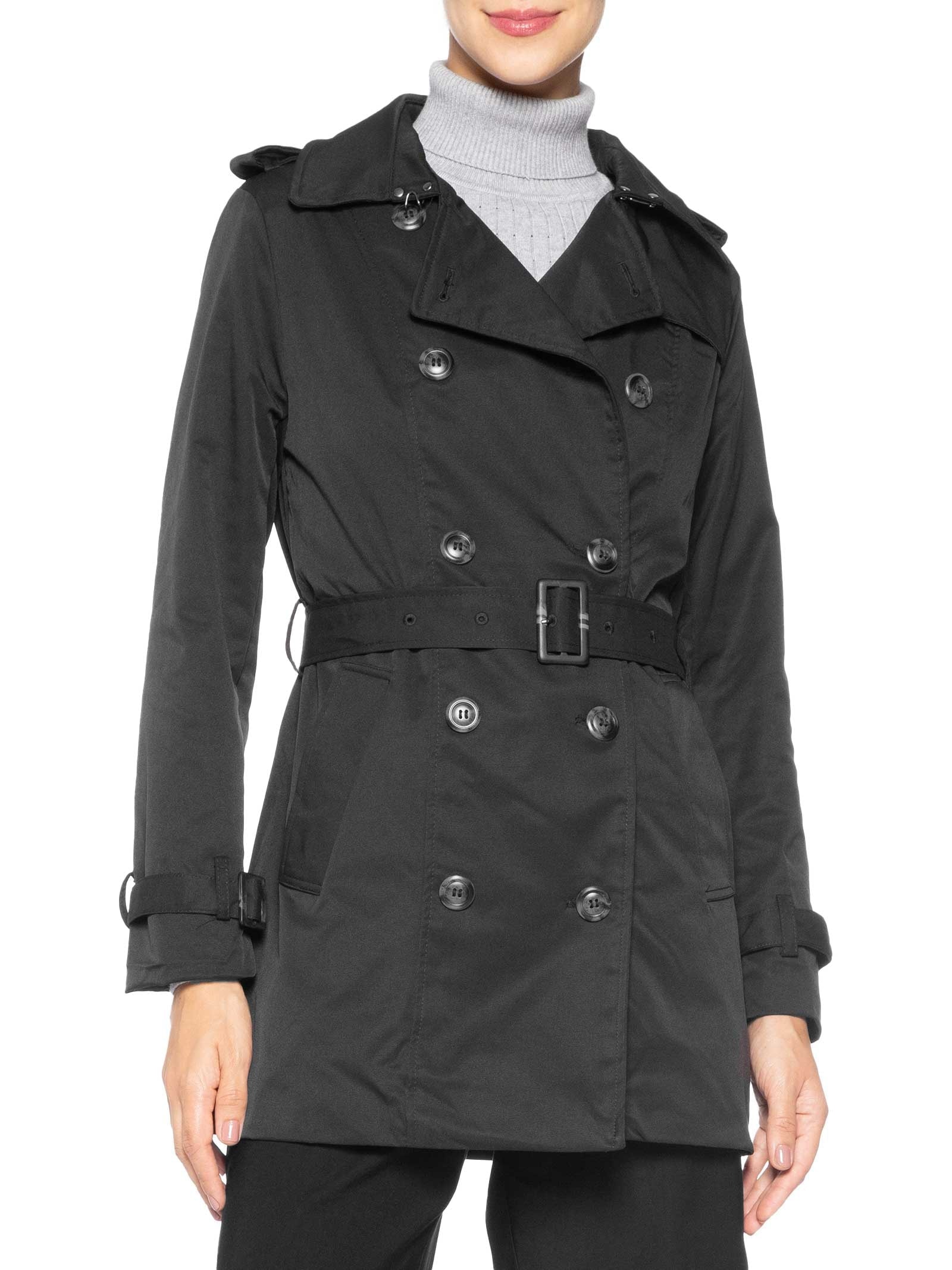 Casaco Feminino Alongado com Cinto Preto Basiq