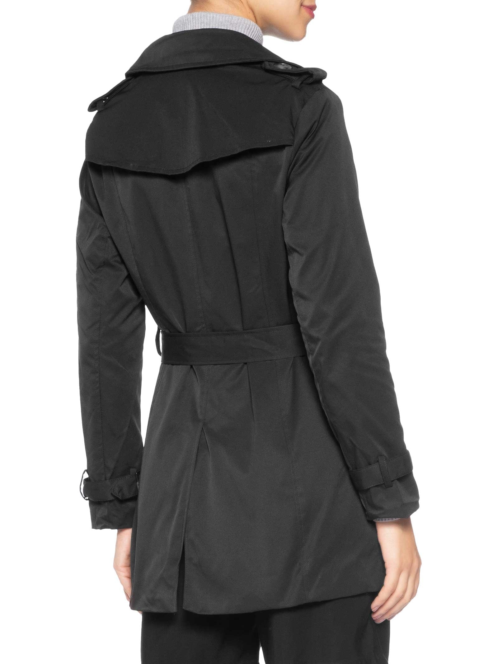 Casaco Feminino Alongado com Cinto Preto Basiq