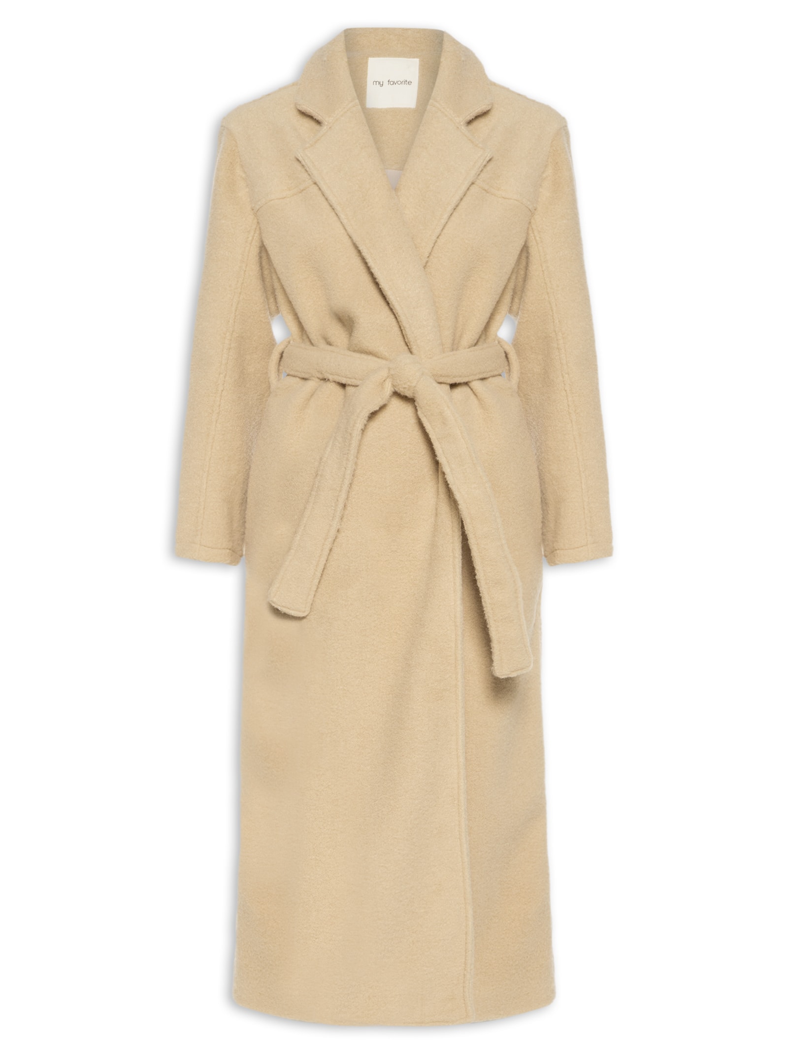 Casaco Feminino Alongado com Faixa – Bege My Favorite
