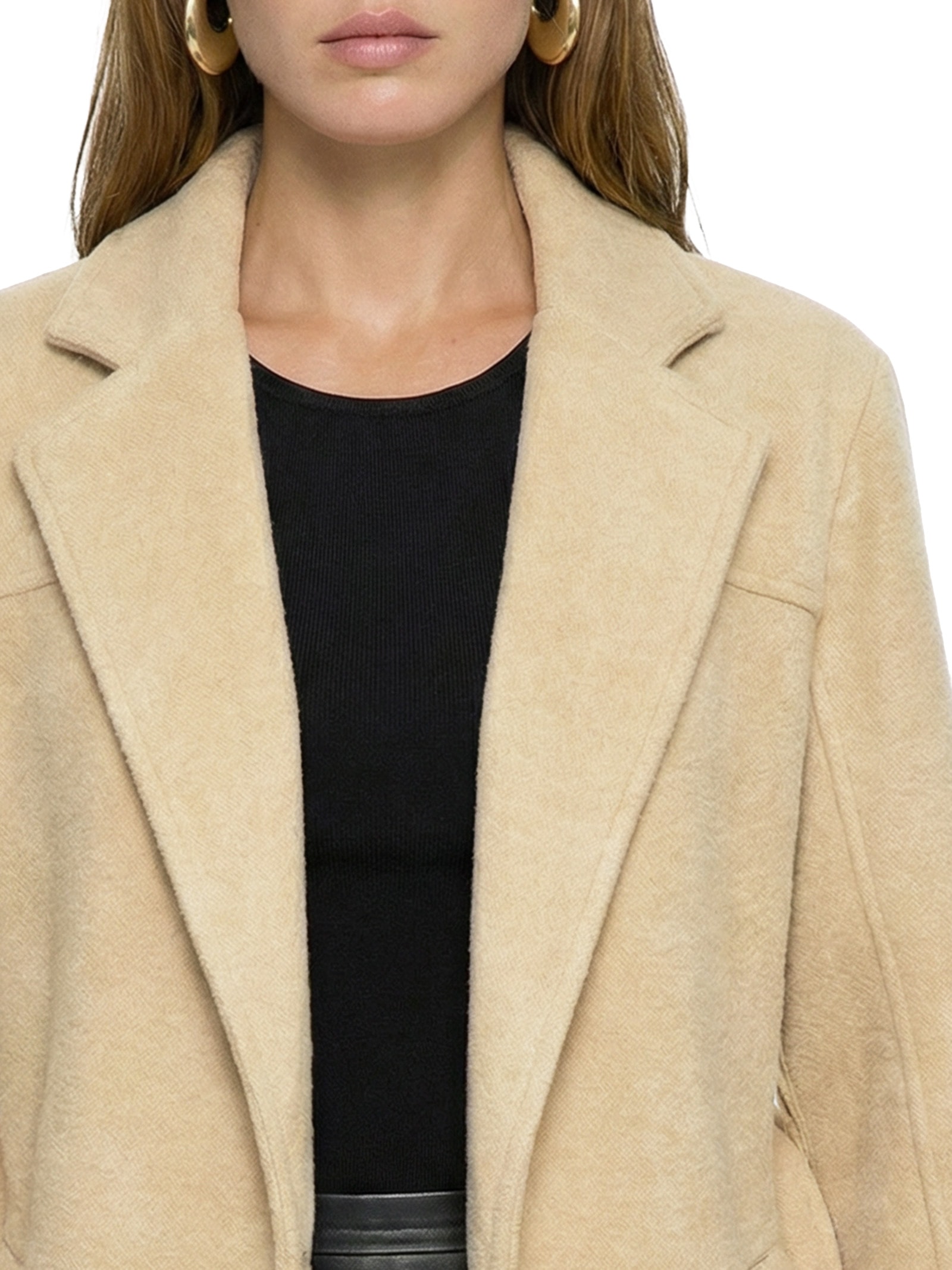 Casaco Feminino Alongado com Faixa – Bege My Favorite