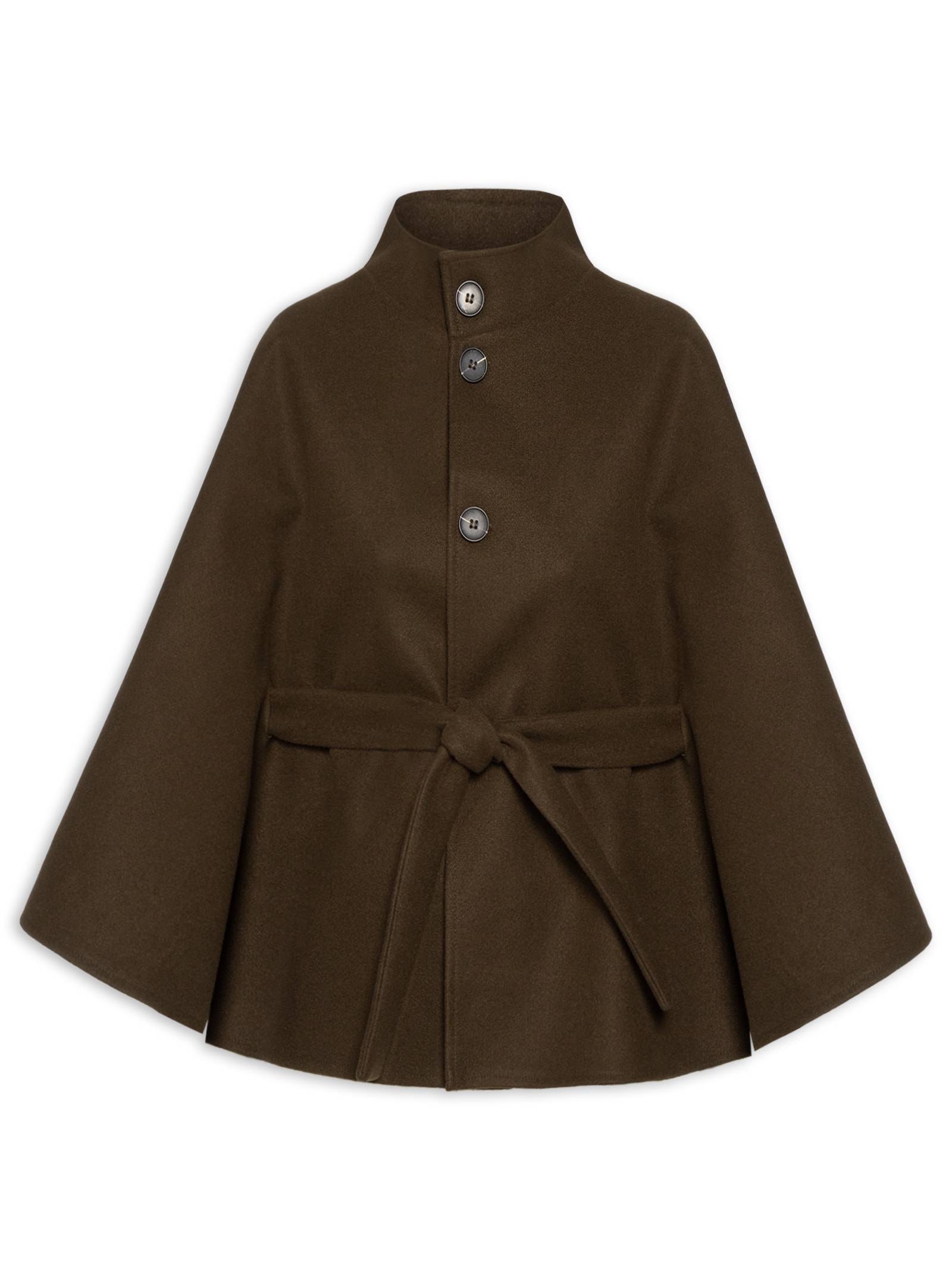 Casaco Feminino Amplo Gola Alta Marrom '2Essential