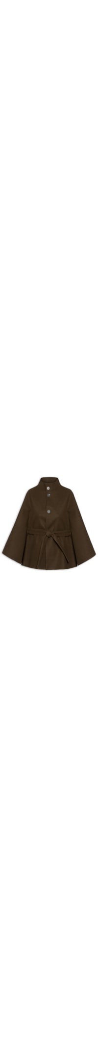 Casaco Feminino Amplo Gola Alta - Marrom