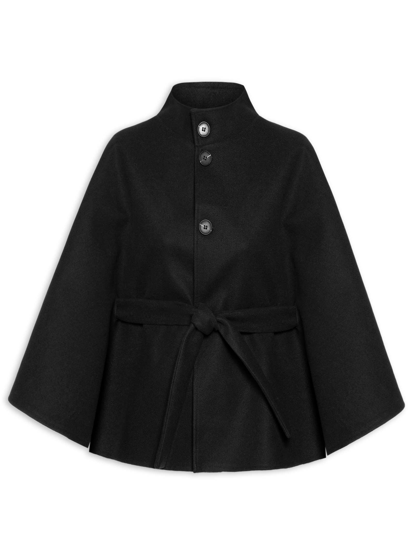 Casaco Feminino Amplo Gola Alta Preto '2Essential