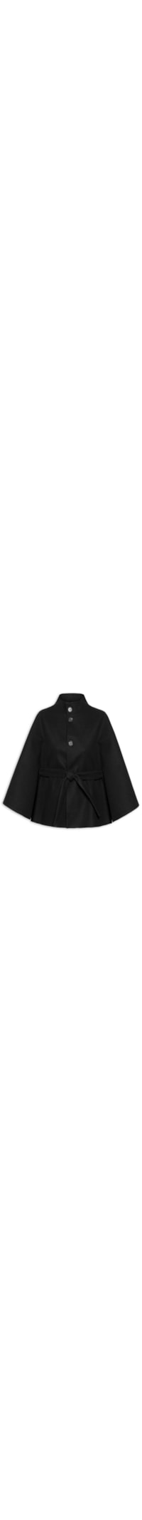 Casaco Feminino Amplo Gola Alta - Preto