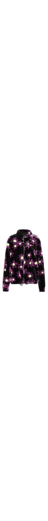 Casaco Feminino Anorak Turtleneck Flower - Preto