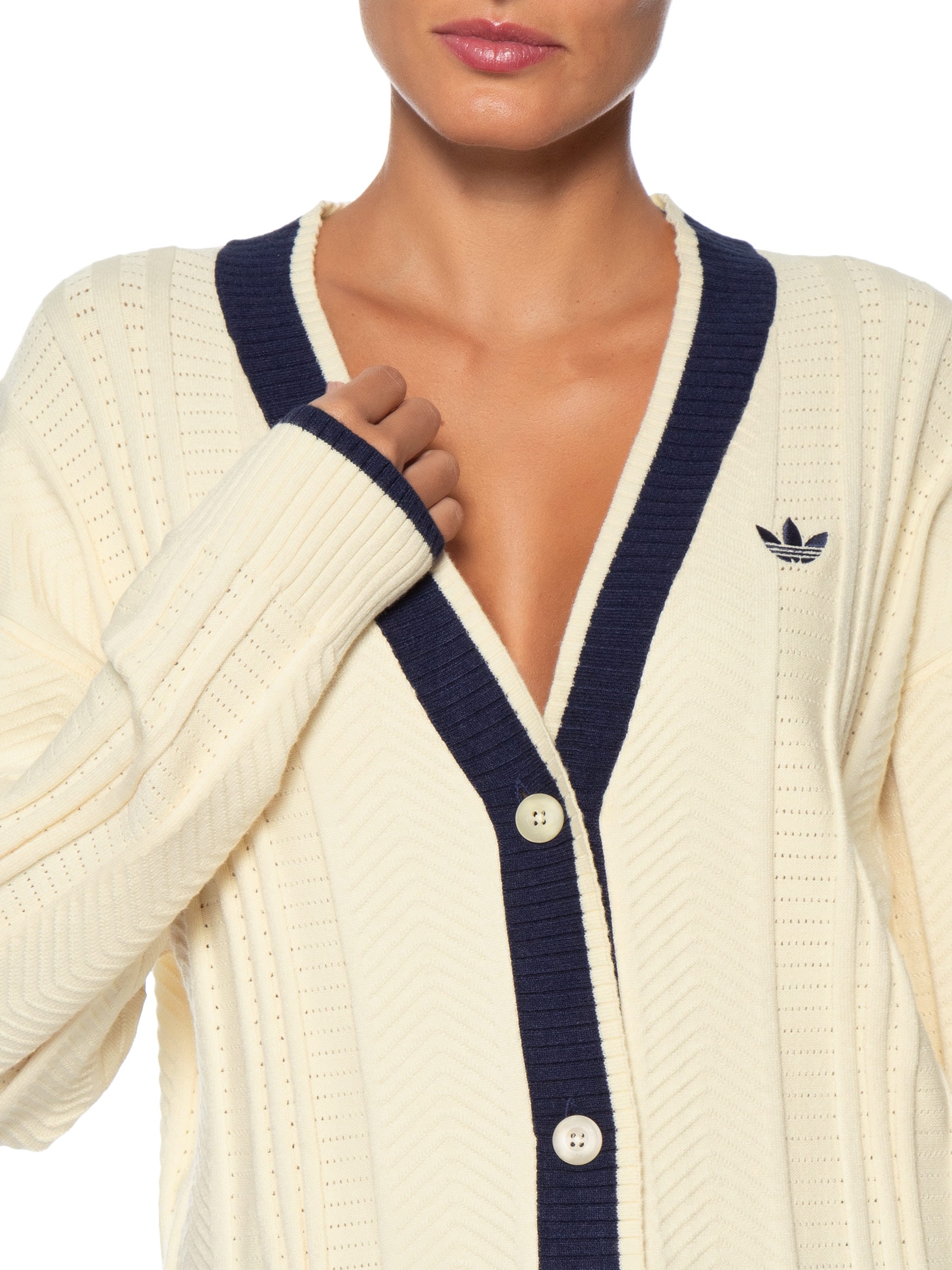 Casaco Feminino Cardigan Tricot Amarelo Adidas Originals