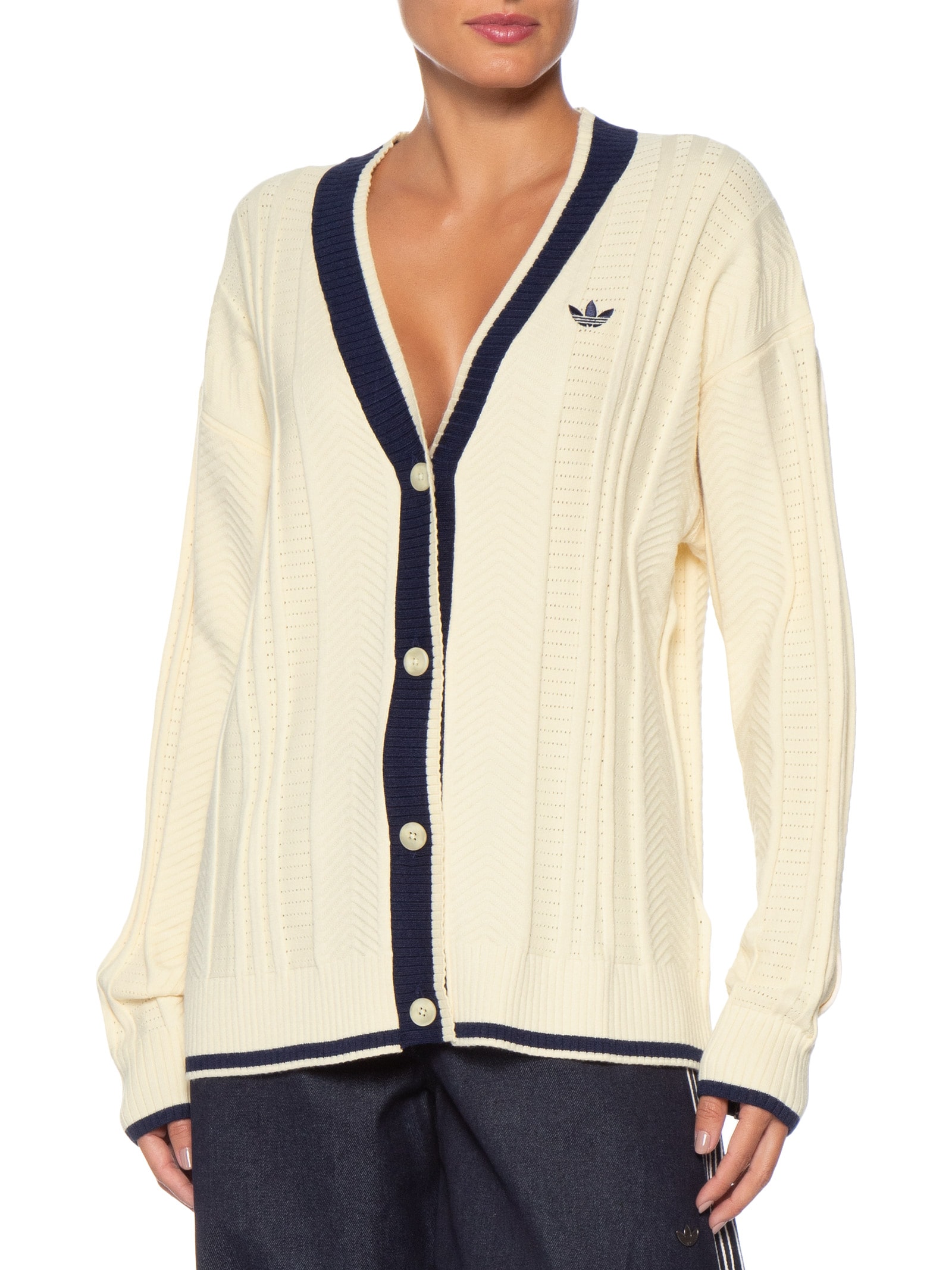 Casaco Feminino Cardigan Tricot Amarelo Adidas Originals