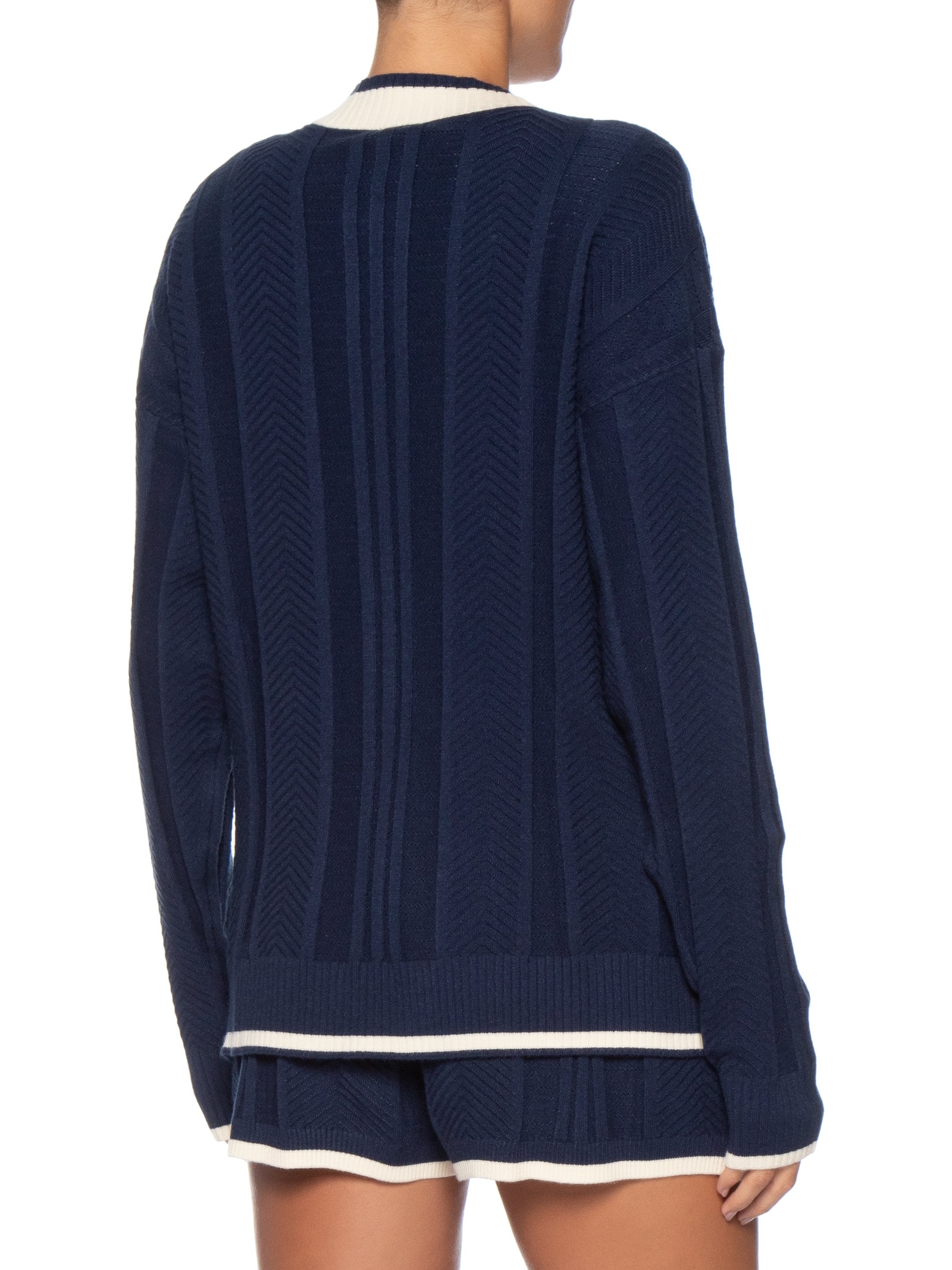 Casaco Feminino Cardigan Tricot Azul Adidas Originals